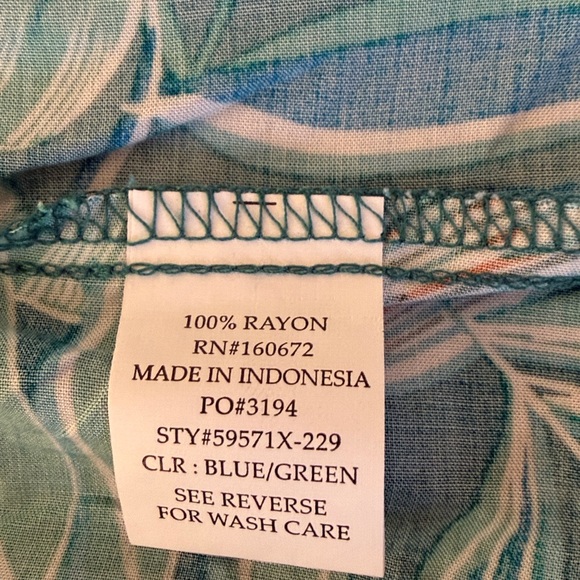 Blue Island Blue/Green Tropical Print Swimsuit   Coverup Dress Size 2X - Picture 9 of 9